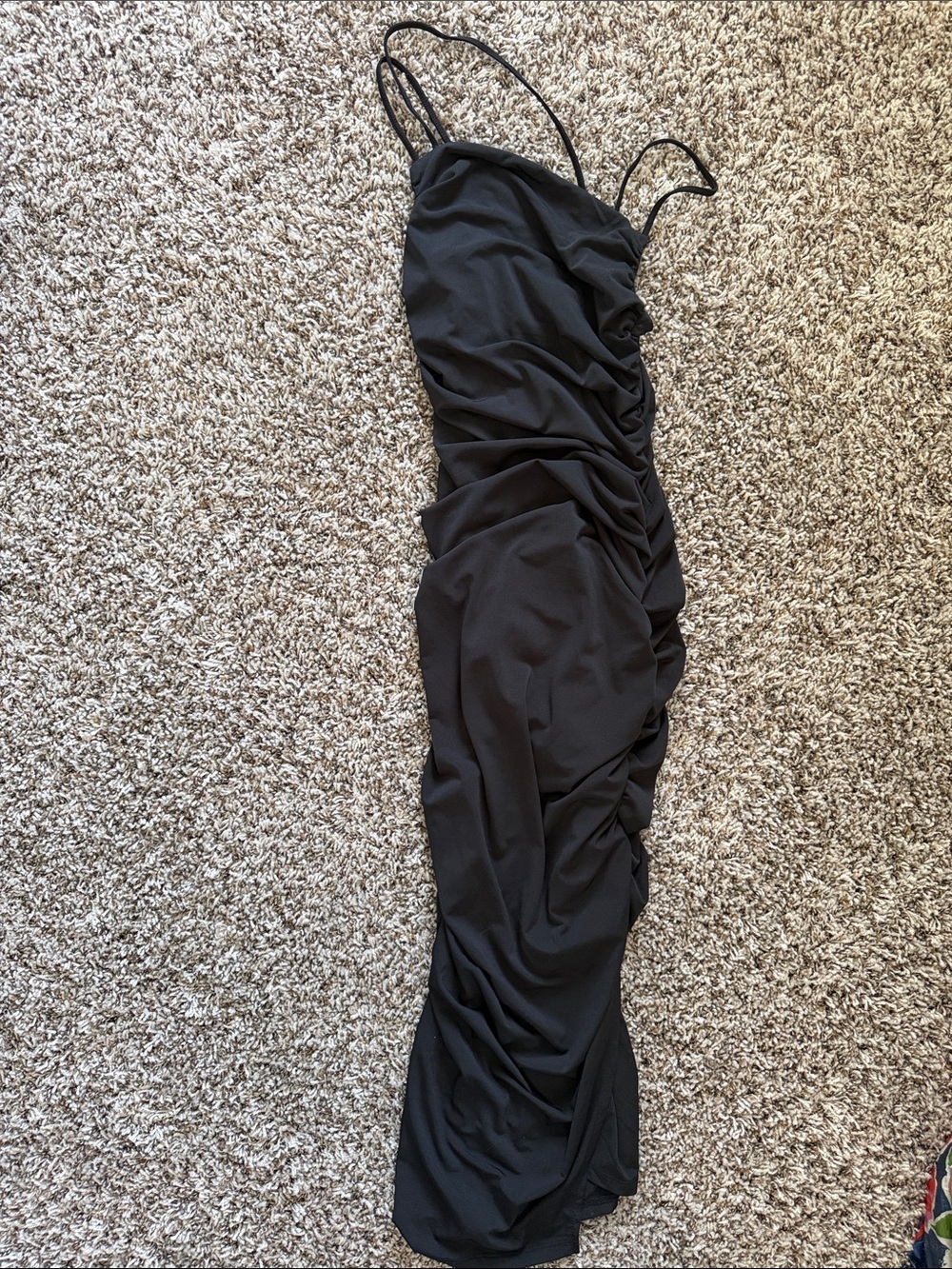 Black ruched dress